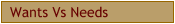 Wants Vs Needs Checklist